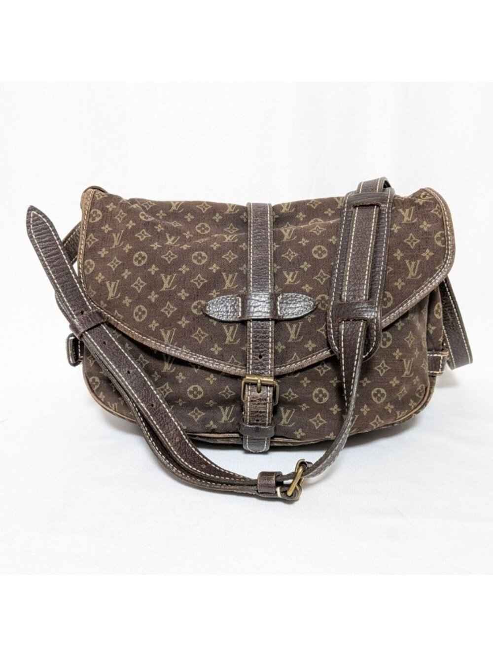 Louis Vuitton Saumur 30 Monogram Mini Lin Ebene Brown